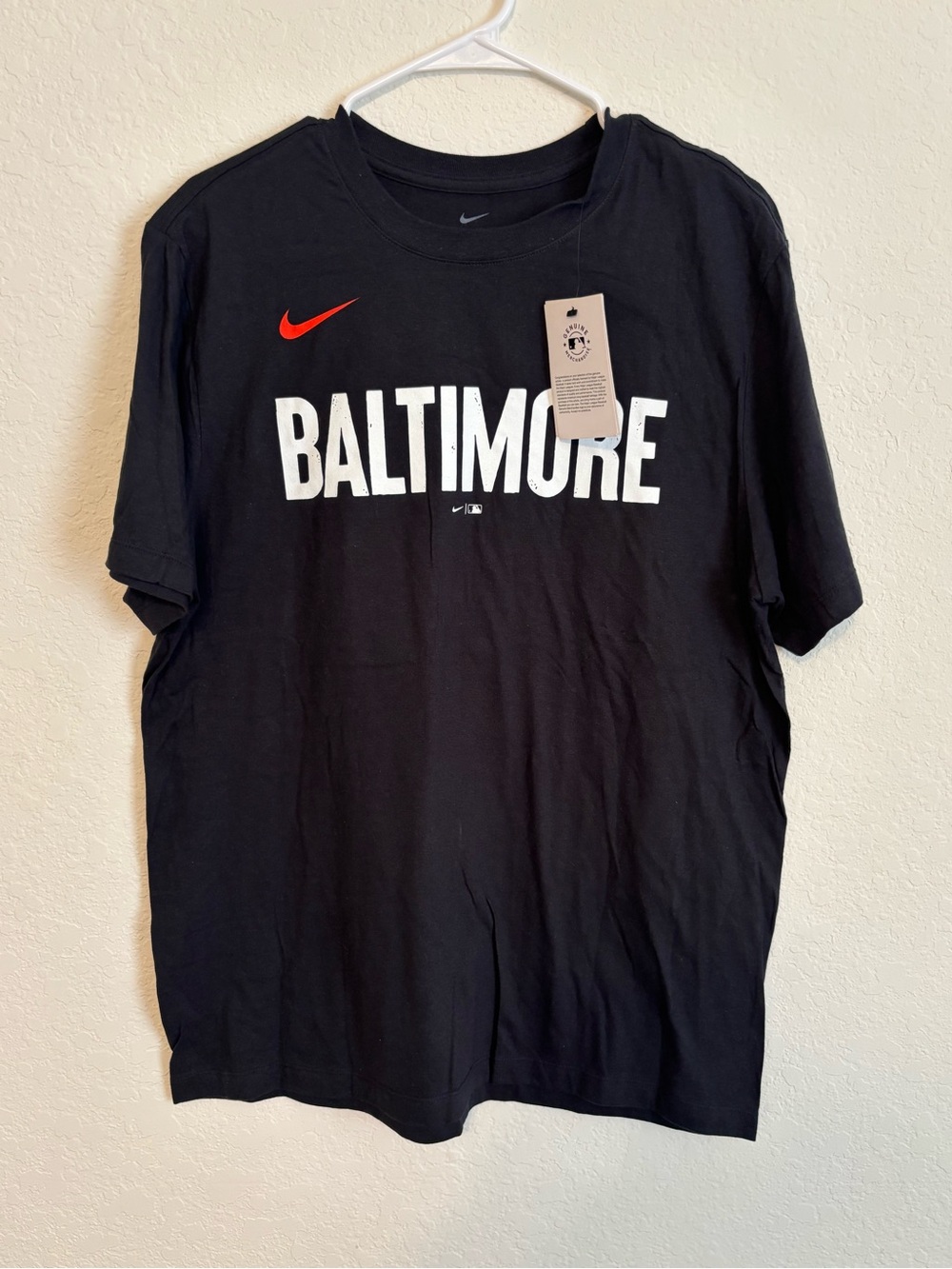 Nike Black Baltimore Graphic Short-Sleeve Tee with Red Swoosh
